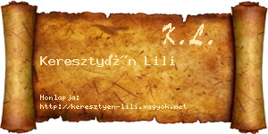Keresztyén Lili névjegykártya