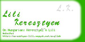 lili keresztyen business card